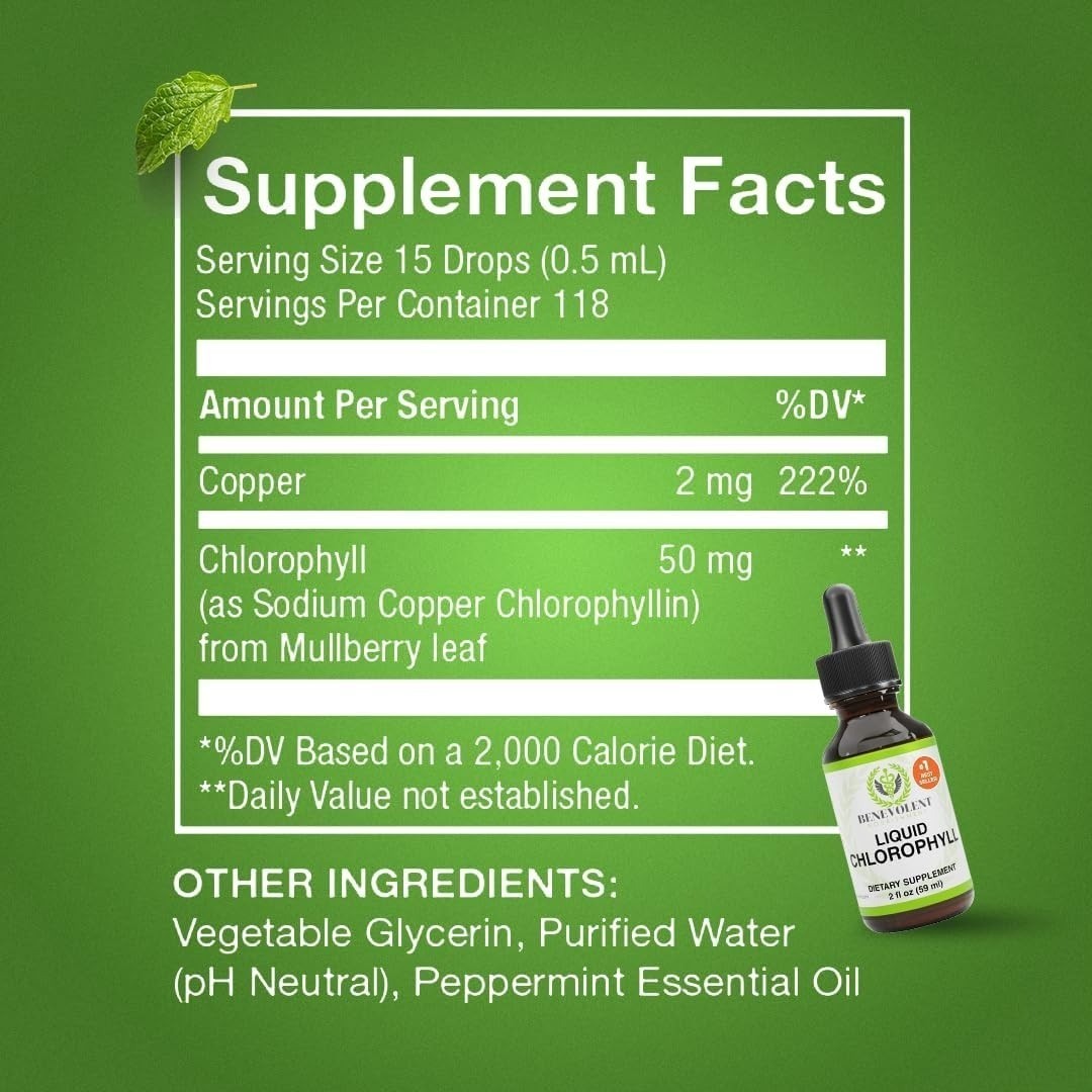 HOT-Benevolent Nourishment Chlorophyll Supplement, Detox &Immune Support, Deodor