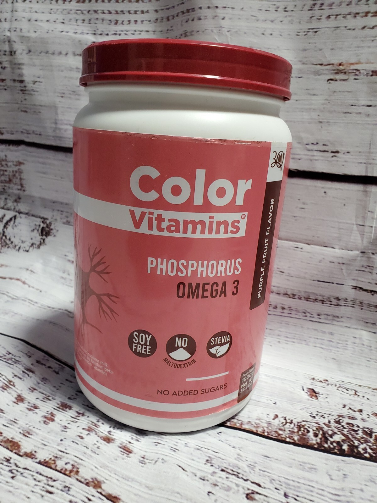 Color VITAMINS Phosphorus OMEGA 3 – Purple Fruit Flavor *Exp. 11/24, 35.2 Oz*
