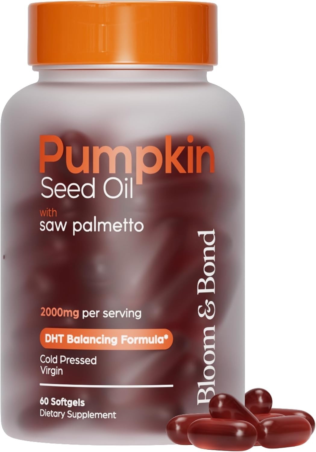 Pumpkin Seed Oil with Palmetto 2000mg Organic Softgels Bloom & Bond | Pack of 3