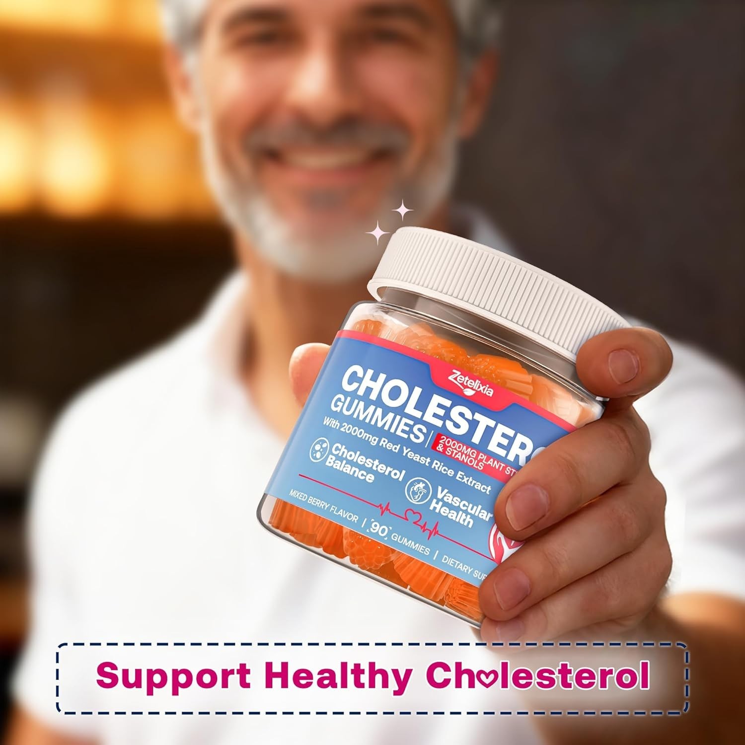 Extra-Strength Mixed Berry Cholesterol Gummies – 90 Count for Heart Health