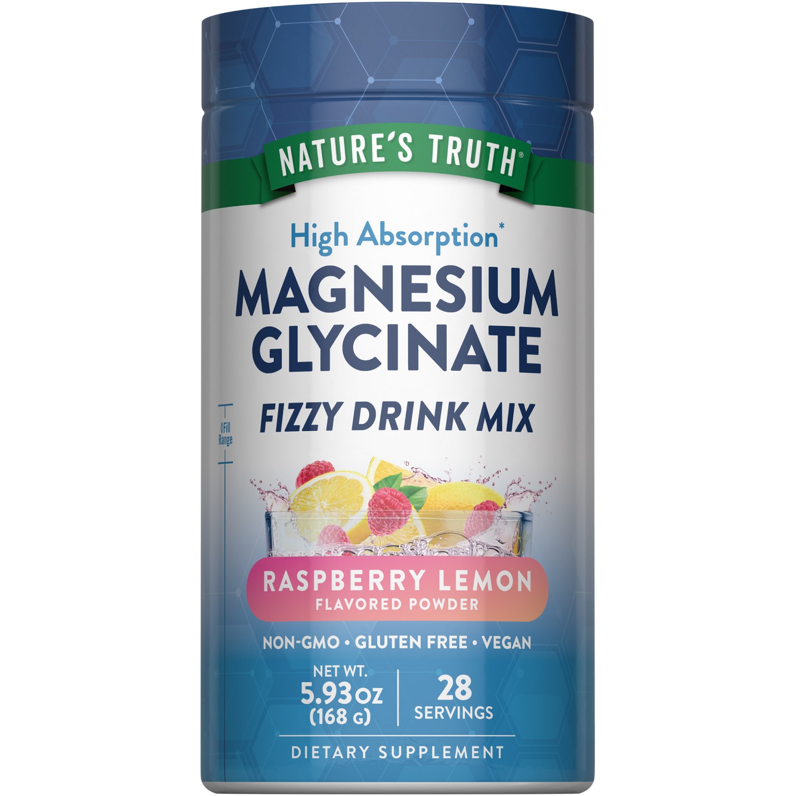 Magnesium Glycinate Drink Mix | 5.93 Oz | Raspberry Lemon | by Nature’s Truth