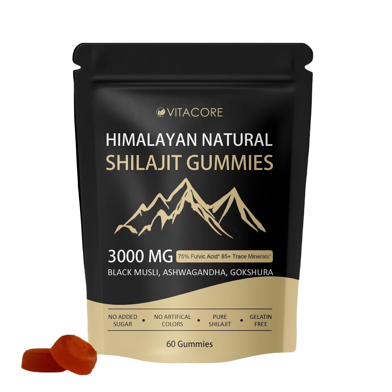 Vitacorehimalayan Shilajit Gummies for Men & Women 60 Count (pack of 1), 1pc