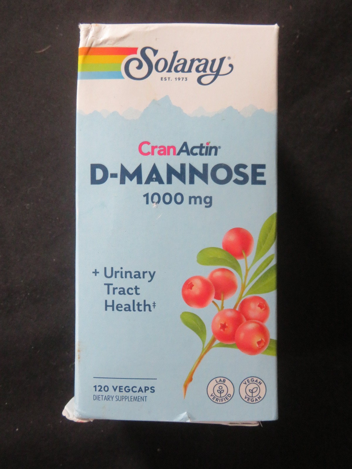 Solaray D-Mannose with CranActin Bacterial Antiadherence 120 VegCaps Urinary