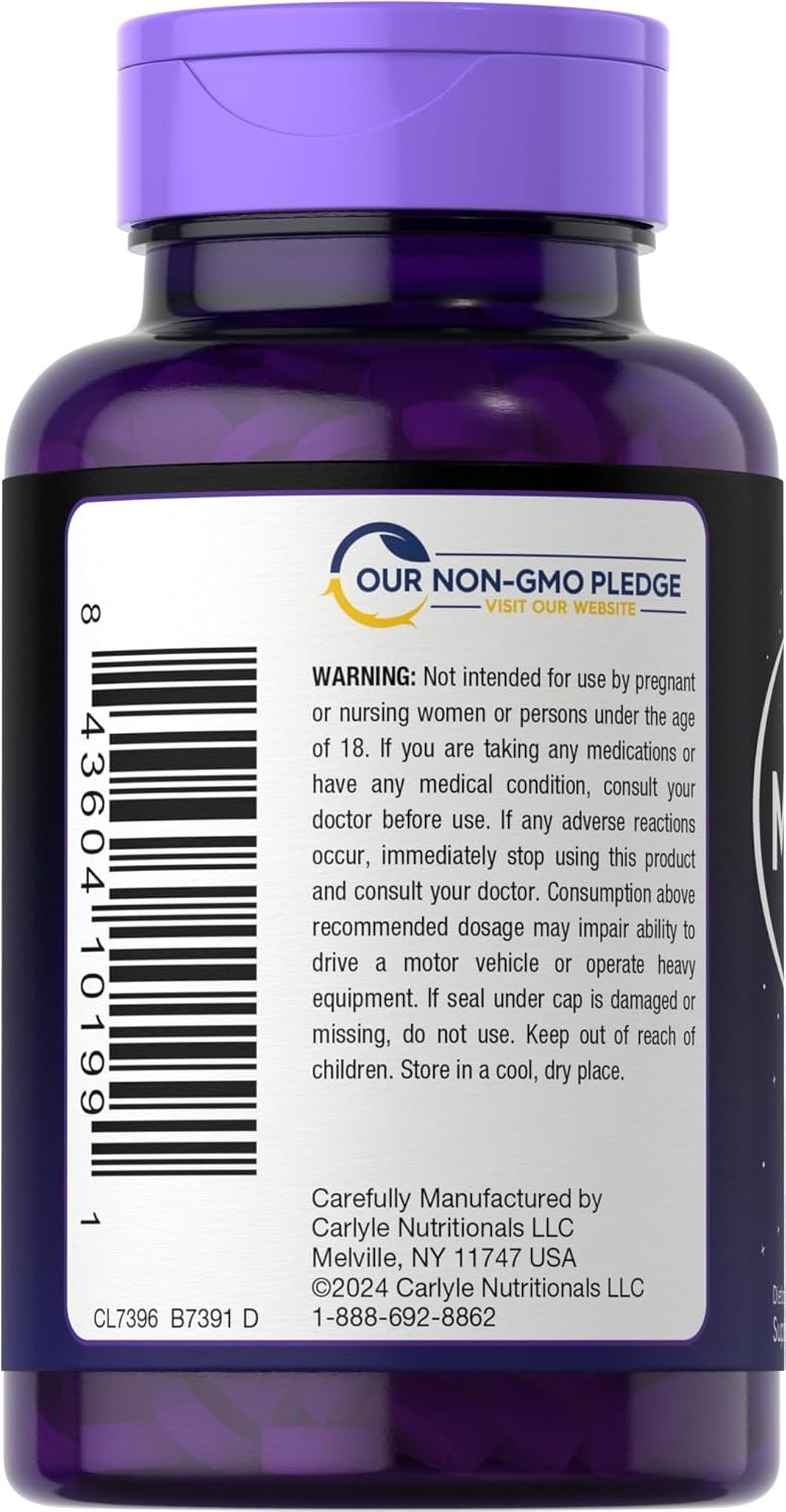 Carlyle Melatonin 12 mg Fast Dissolve 300 Tablets | Drug Free | Natural Berry Fl