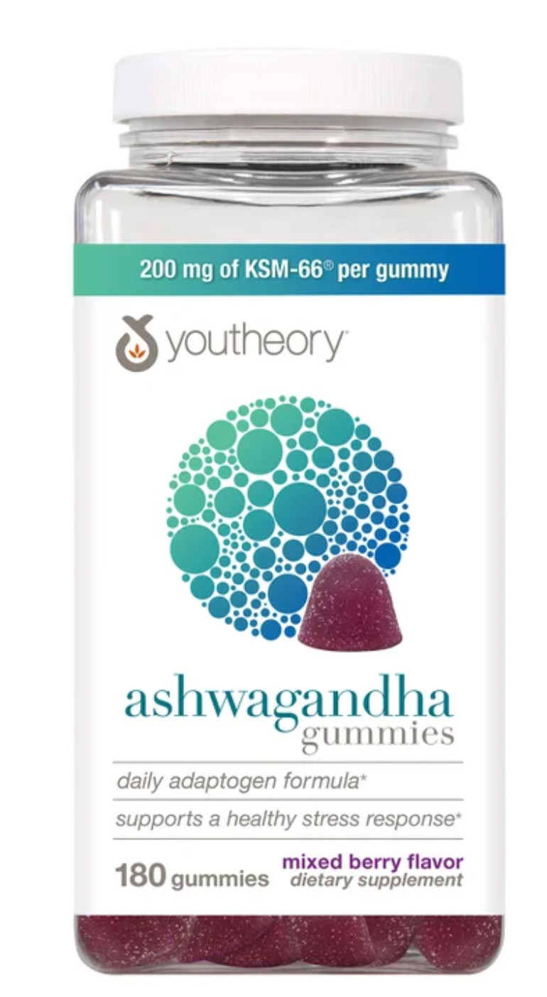 Youtheory Ashwagandha Gummies 200mg KSM-66 180 Count Stress Support