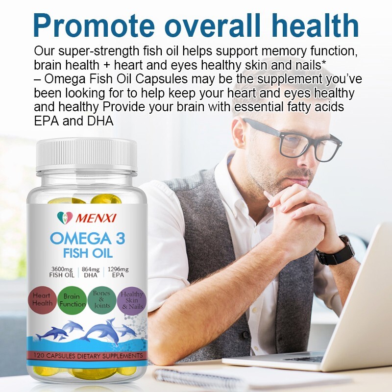 1/2/4x Omega 3 Fish Oil 3600mg Triple Strength EPA & DHA Heart & Brain Health US