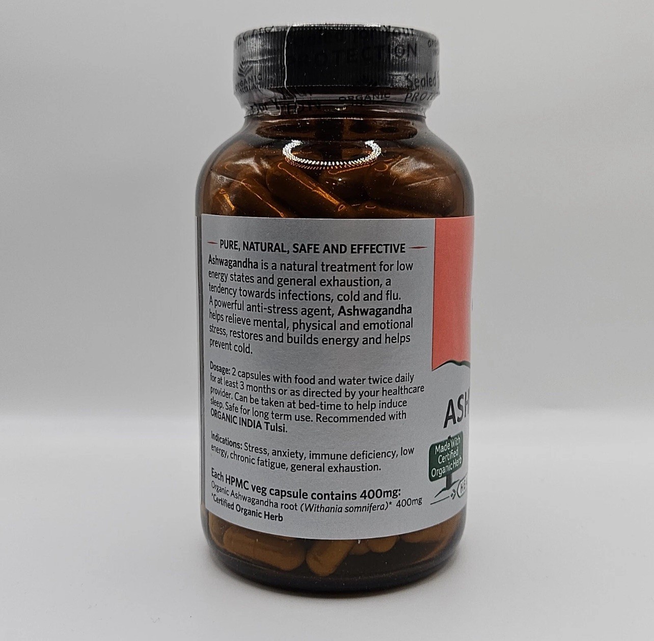 Organic India Ashvagandha FRESH NEW 3 BOX 180 CAPS Healthy Stress