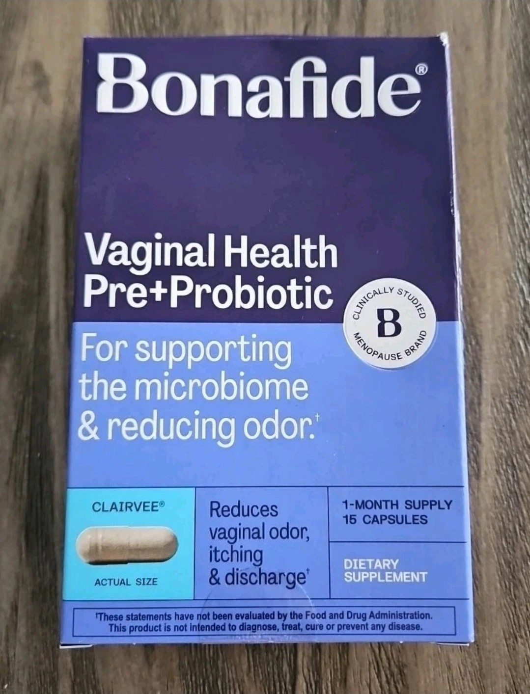 Bonafide Clairvee Vaginal Health Pre + Probiotic Relief Odor Itching 1 Month