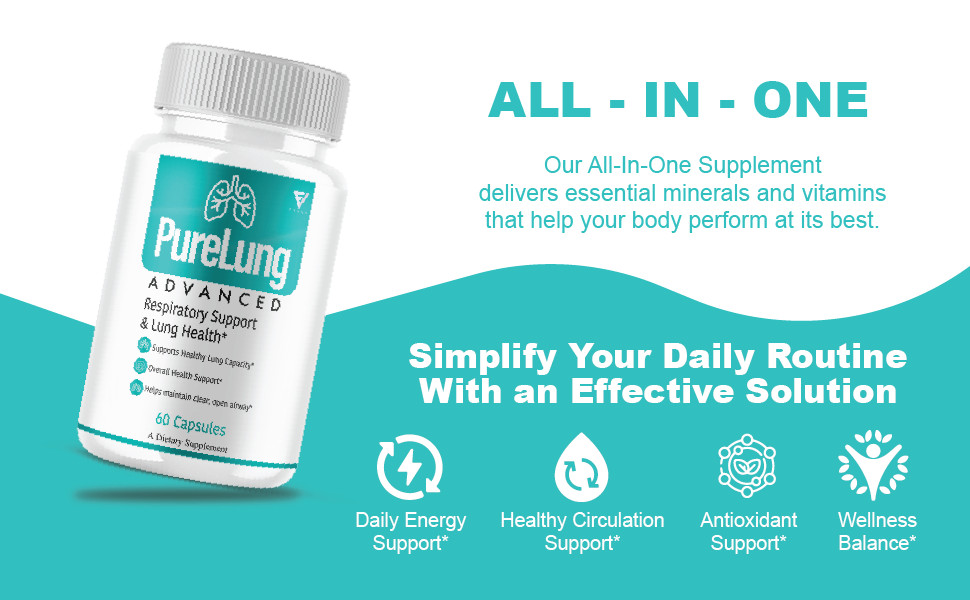 (5 Pack) Pure Lung Advanced Wellness Support, PureLung Health (300 Capsules)