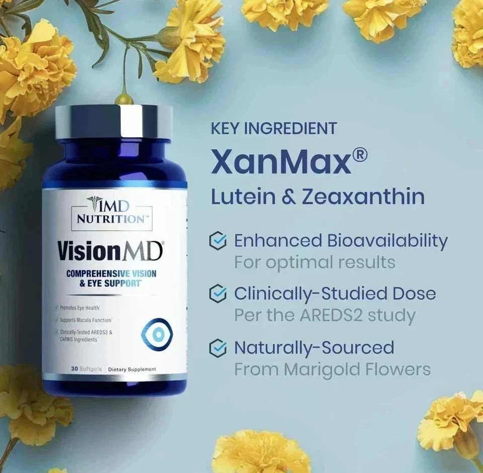 3 Pack 1MD Nutrition Vision MD Eye Vitamin CARMIS Formula – 30 Softgels | USA P