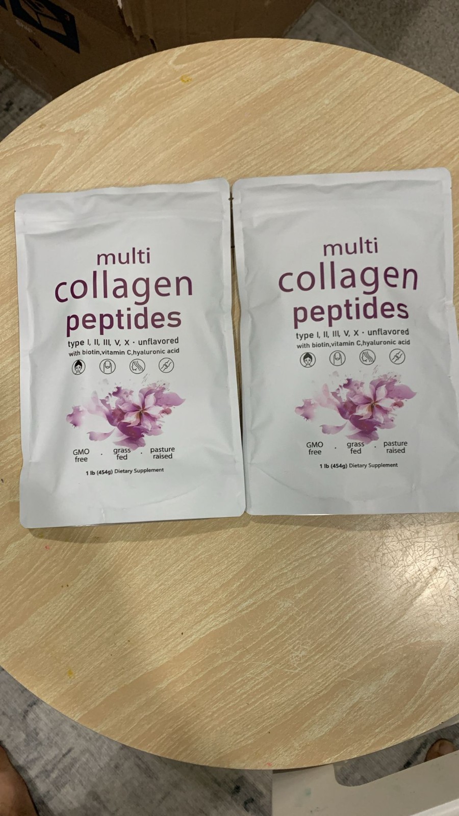2 Pack Multi Collagen Peptides Powder, (1 lb) Hydrolyzed Protein Peptides