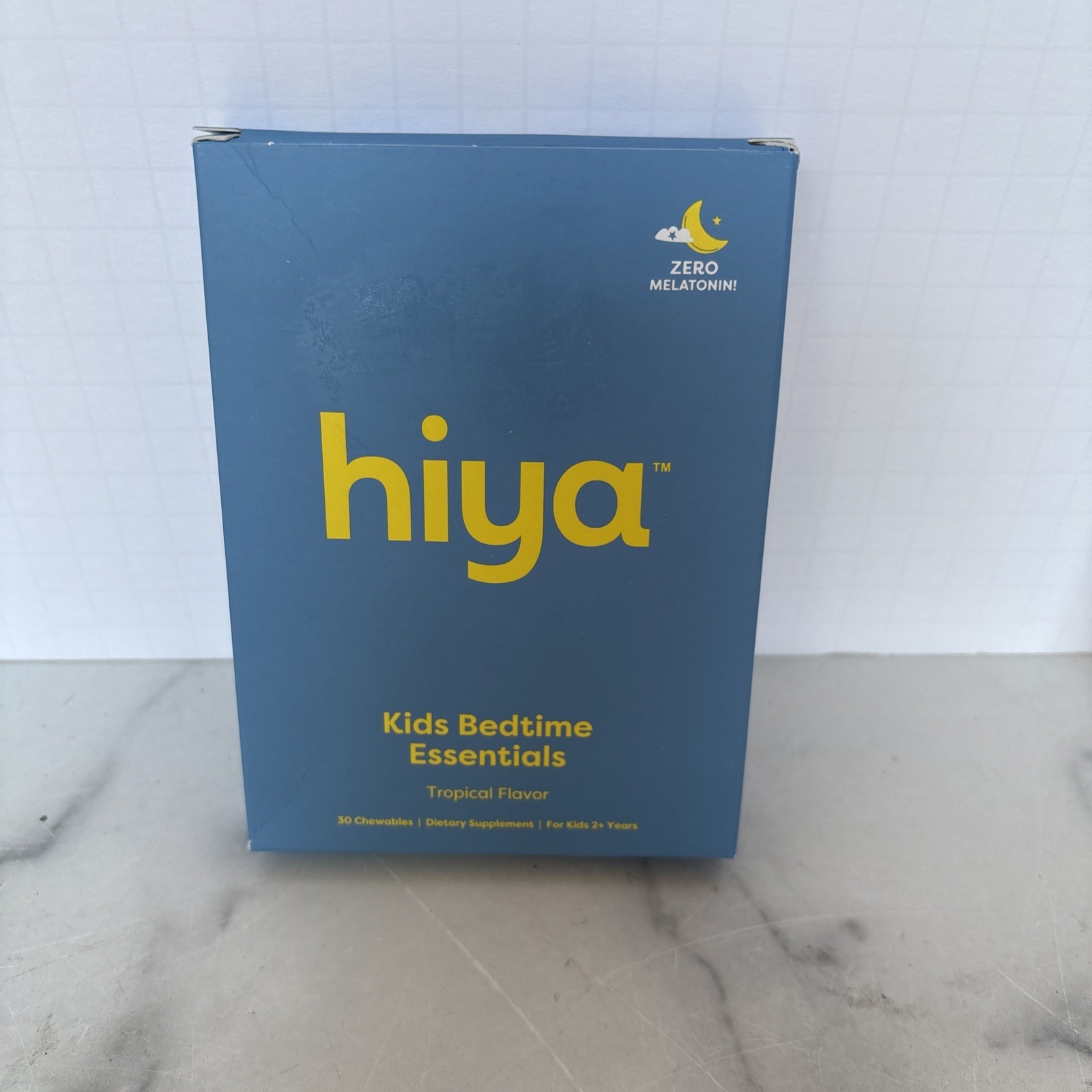 Sealed Hiya Kids Bedtime Essentials 30 Chewables Zero Melatonin Tropical Flavor