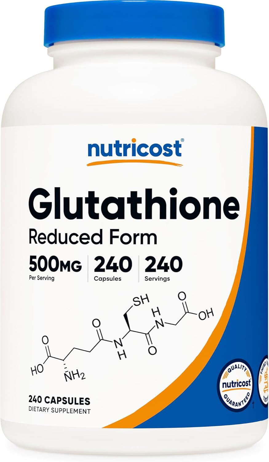 Glutathione Capsules 500Mg, 240 Capsules – Gluten Free, GMO Free