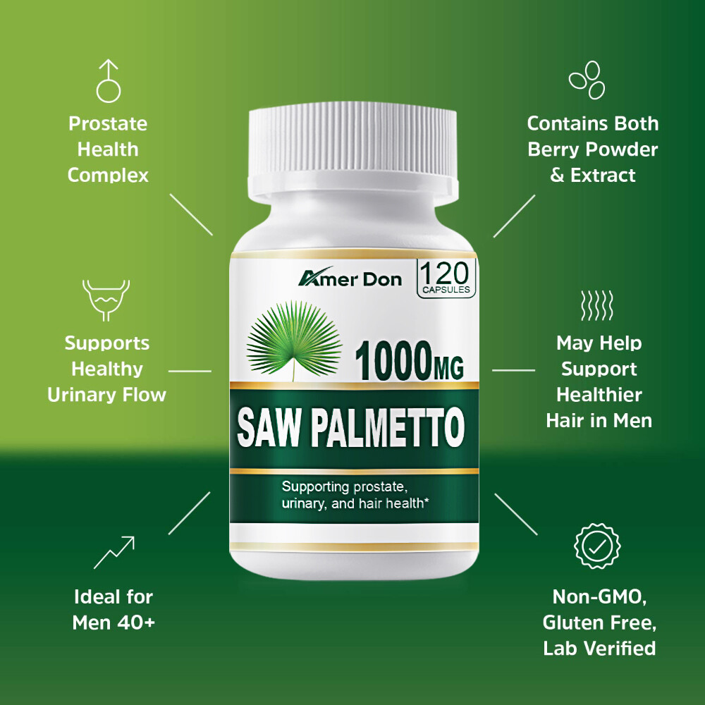 Saw Palmetto Capsules – Premium Prostate Health Support Supplement for Men 120Pc