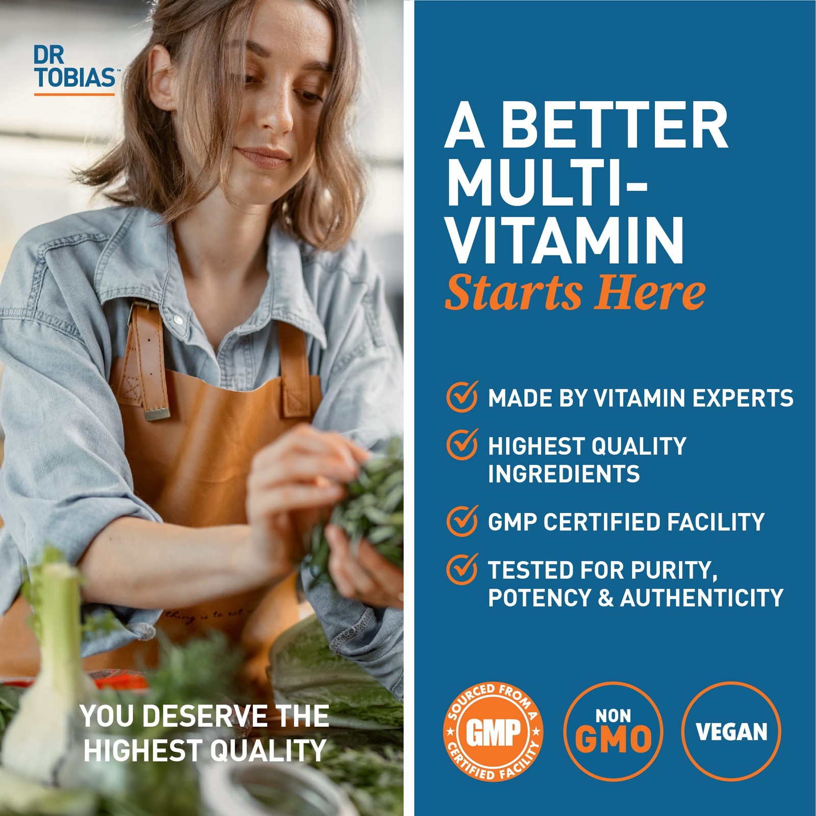 Dr. Tobias Adult Multivitamin for Women & Men, Immune 180 Count (Pack of 1)