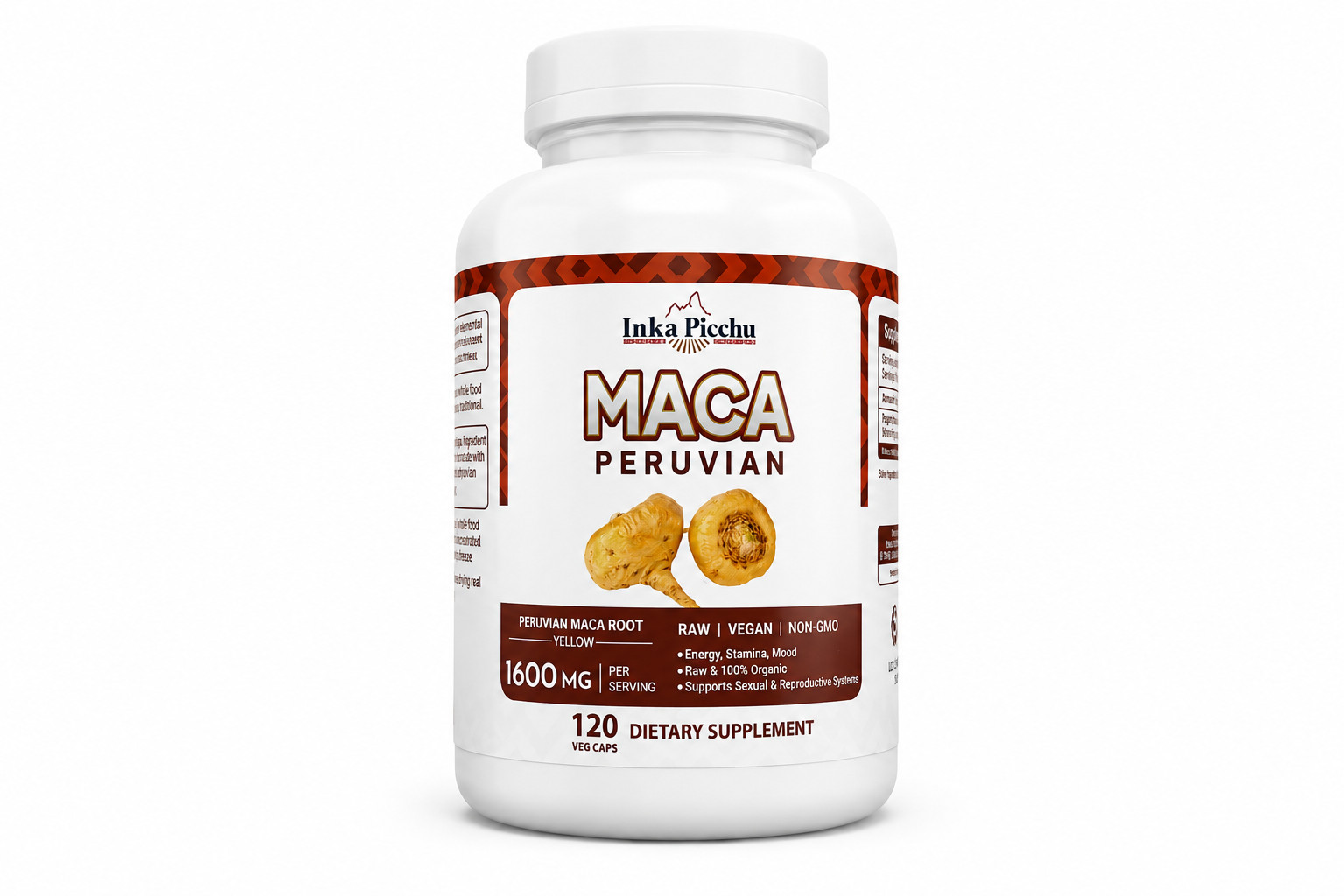 Maca Root Capsules 120 Count 1600mg Per Serving Energy & Stamina Support