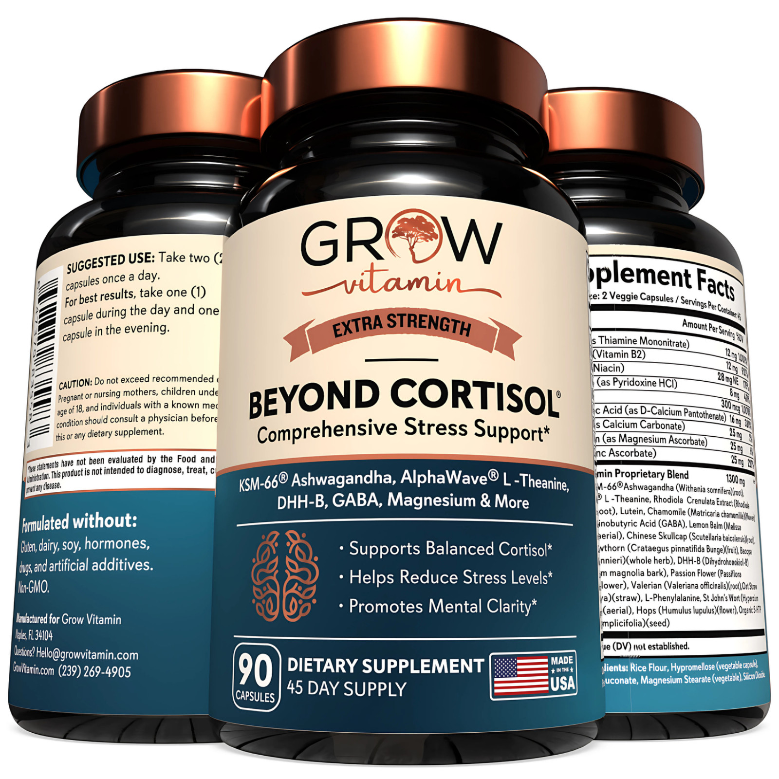 Cortisol Support Supplement 1300mg Stress Relief & Cortisol Manager 90 Pills