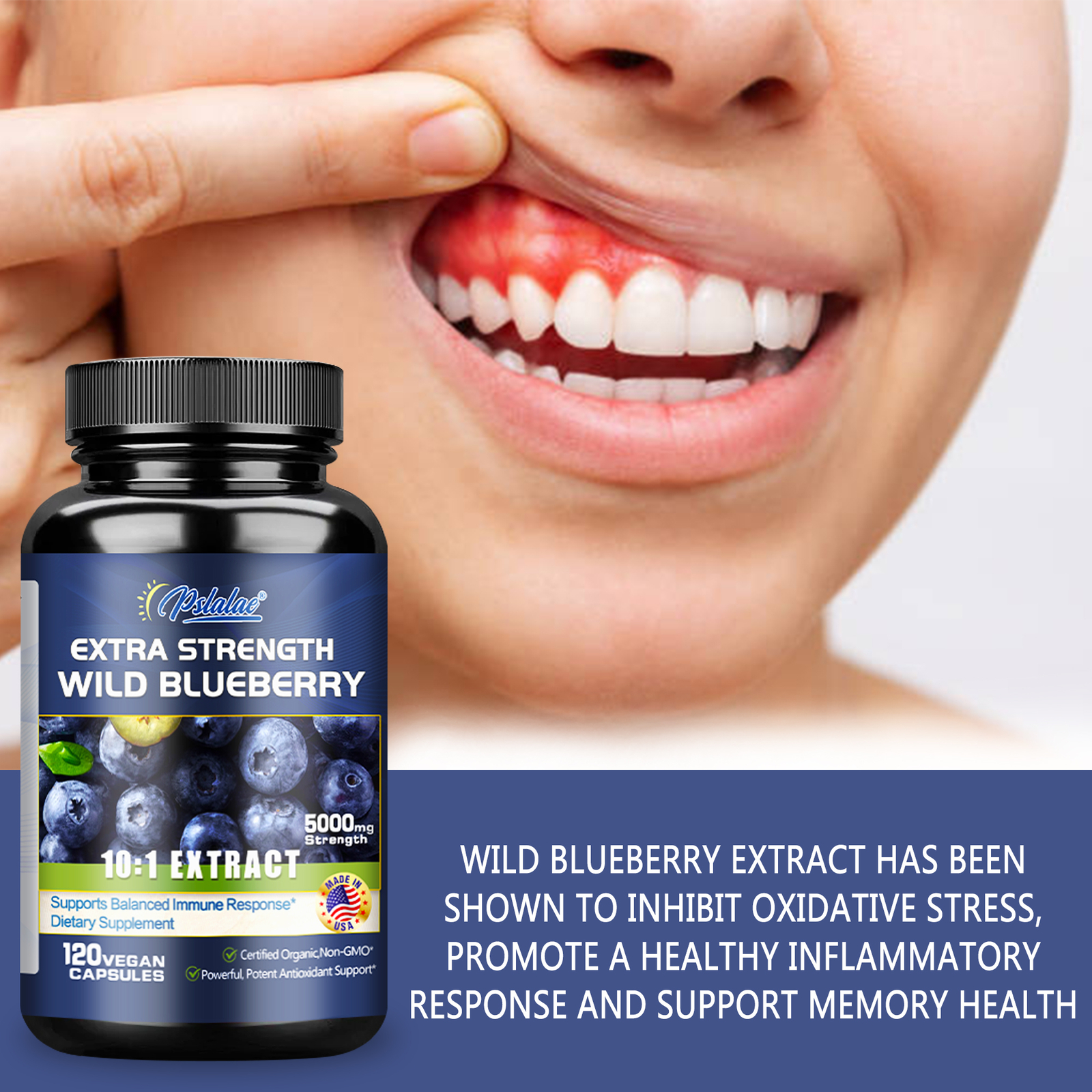 Wild Blueberry – Antioxidant, Brain Health, Boosts Vision Memory, High Strength