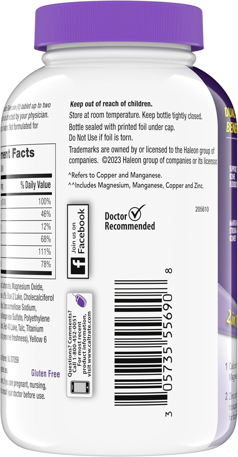 600 plus D3 plus Minerals Calcium and Vitamin D Supplement Tablets, Bone Health