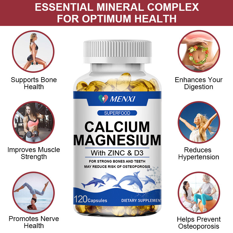 Complemento de Calcio, Magnesio, Zinc y Vitamina D | 60 Comprimidos Vegetariano