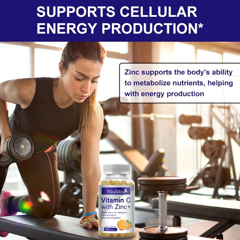 Vitamin C & Zinc Complex Capsules Heart Health Immune Support Energy Boost 120pc