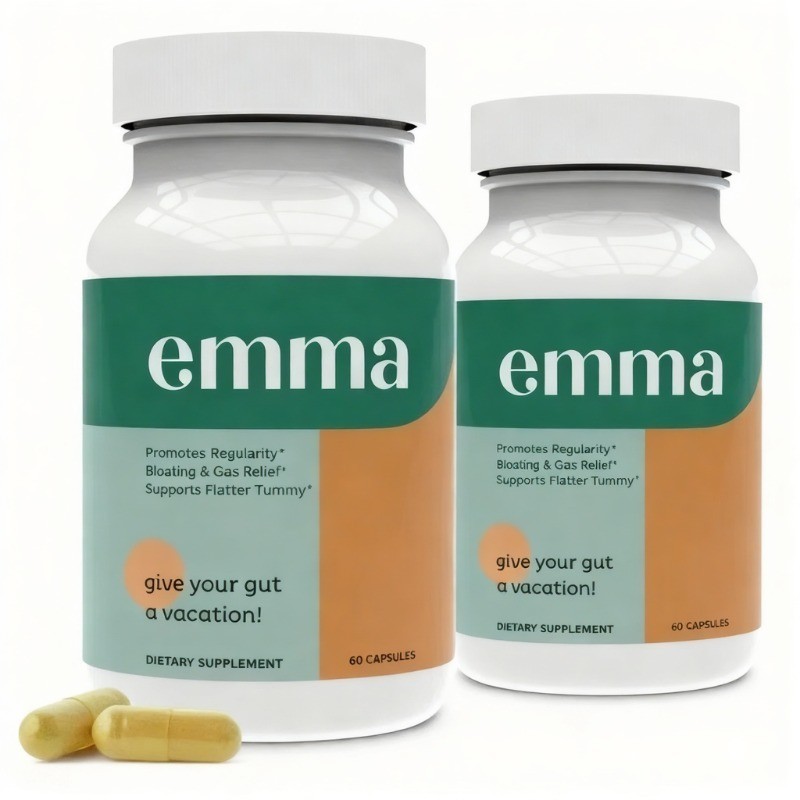 2 BOTTLES–Emma Gut Health Supplement for Gas & Bloating Relief,Leaky Gut Repair