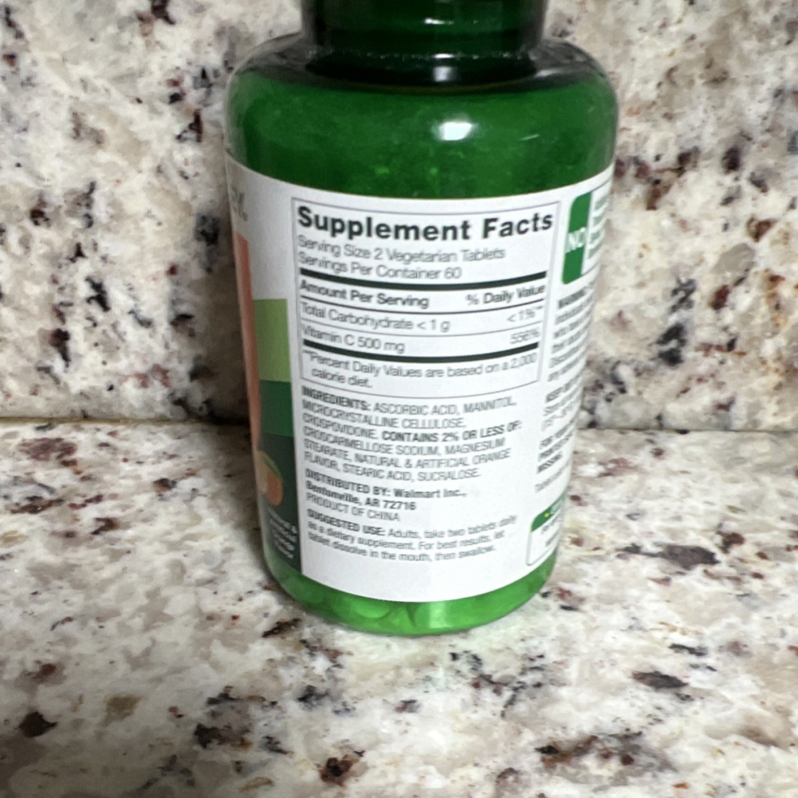 Spring Valley Vitamin C 500 mg Fast Dissolve Tablets Immune Support 120 Veg