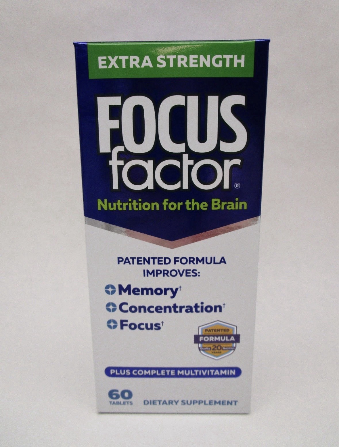 Focus Factor Extra Strength Multivitamin Brain Health 60 Count Bottle 2/28