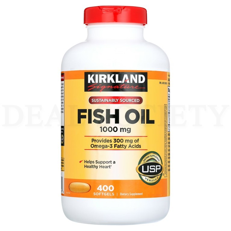 Kirkland Signature Fish Oil 1000 mg. Supports Healthy Heart – 400 Softgels