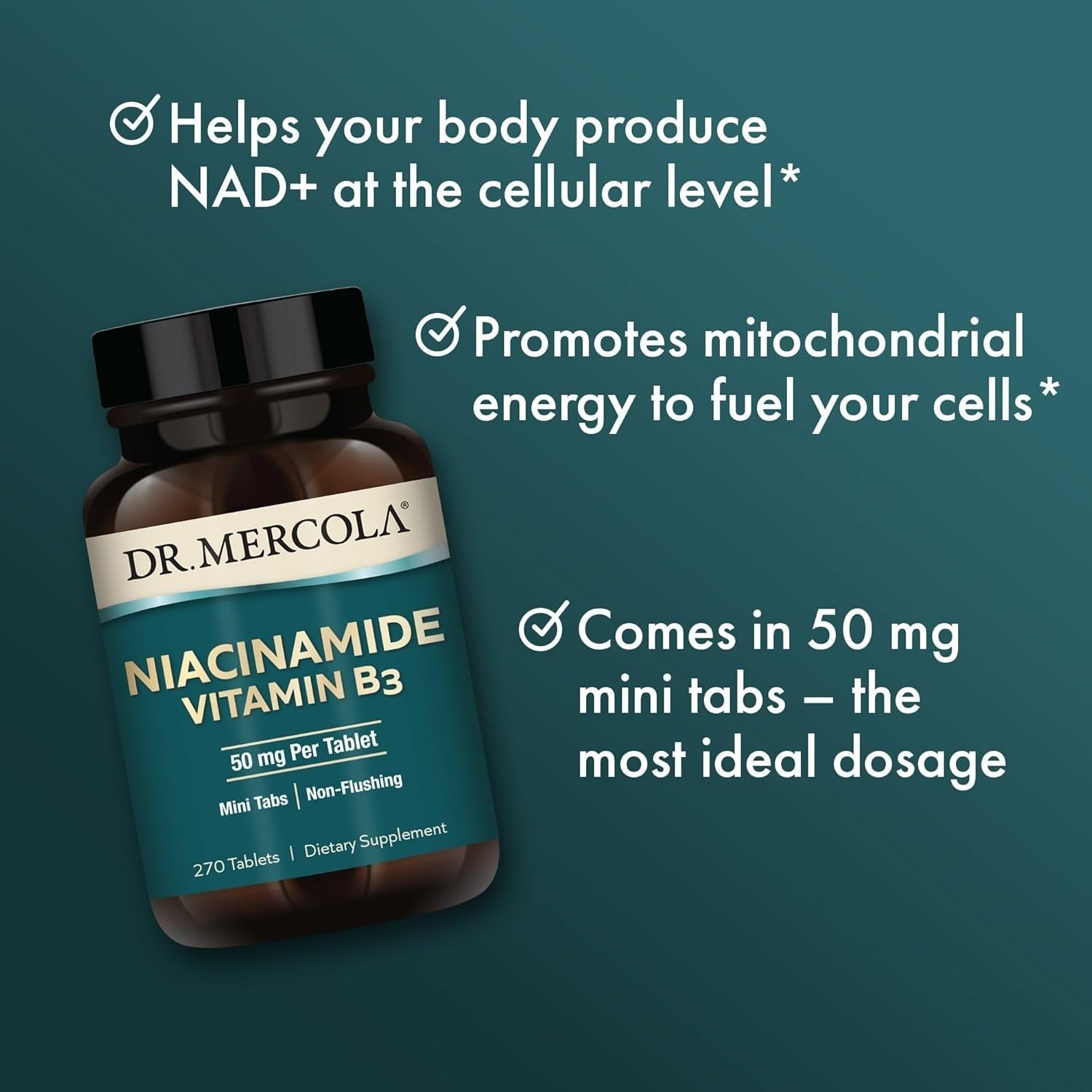 Dr. Mercola Niacinamide Vitamin B3-50 mg per Tablet – 270 Count