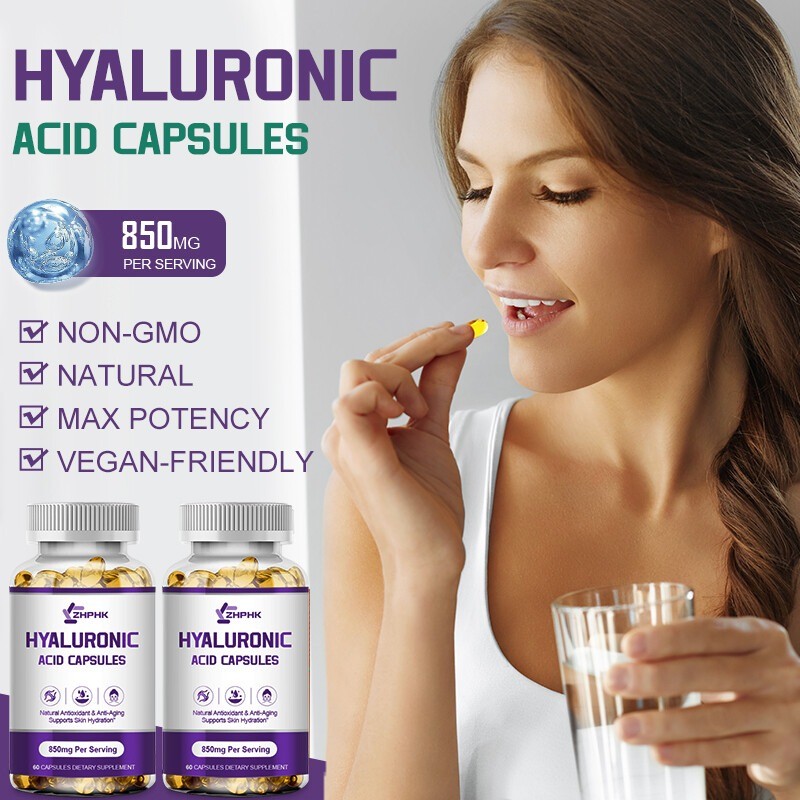 Hyaluronic acid capsules for anti-aging moisturizing skin care reduce wrinkles