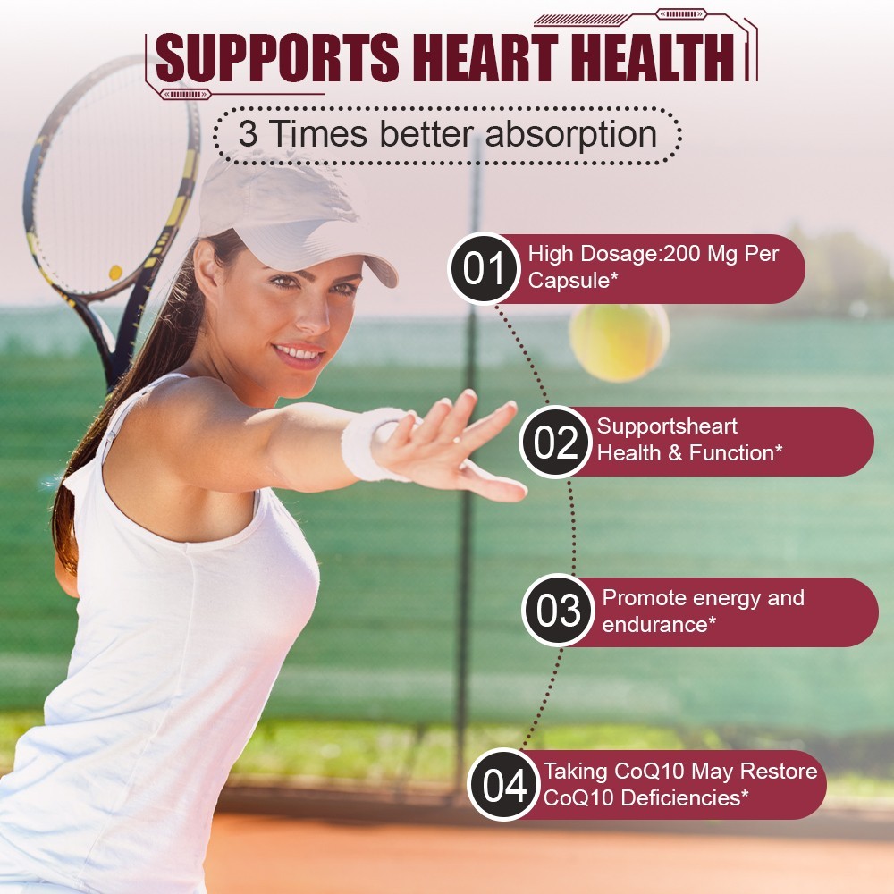High Absorption CoQ10 Supplement , Maintain Healthy Blood Pressure，240 capsules