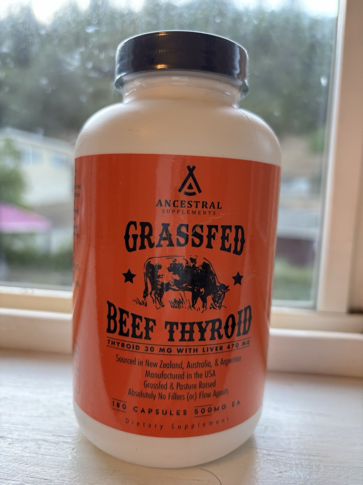Ancestral Supplements Grass Fed Beef Thyroid 500 mg 180 Capsules Exp 03/29 NEW
