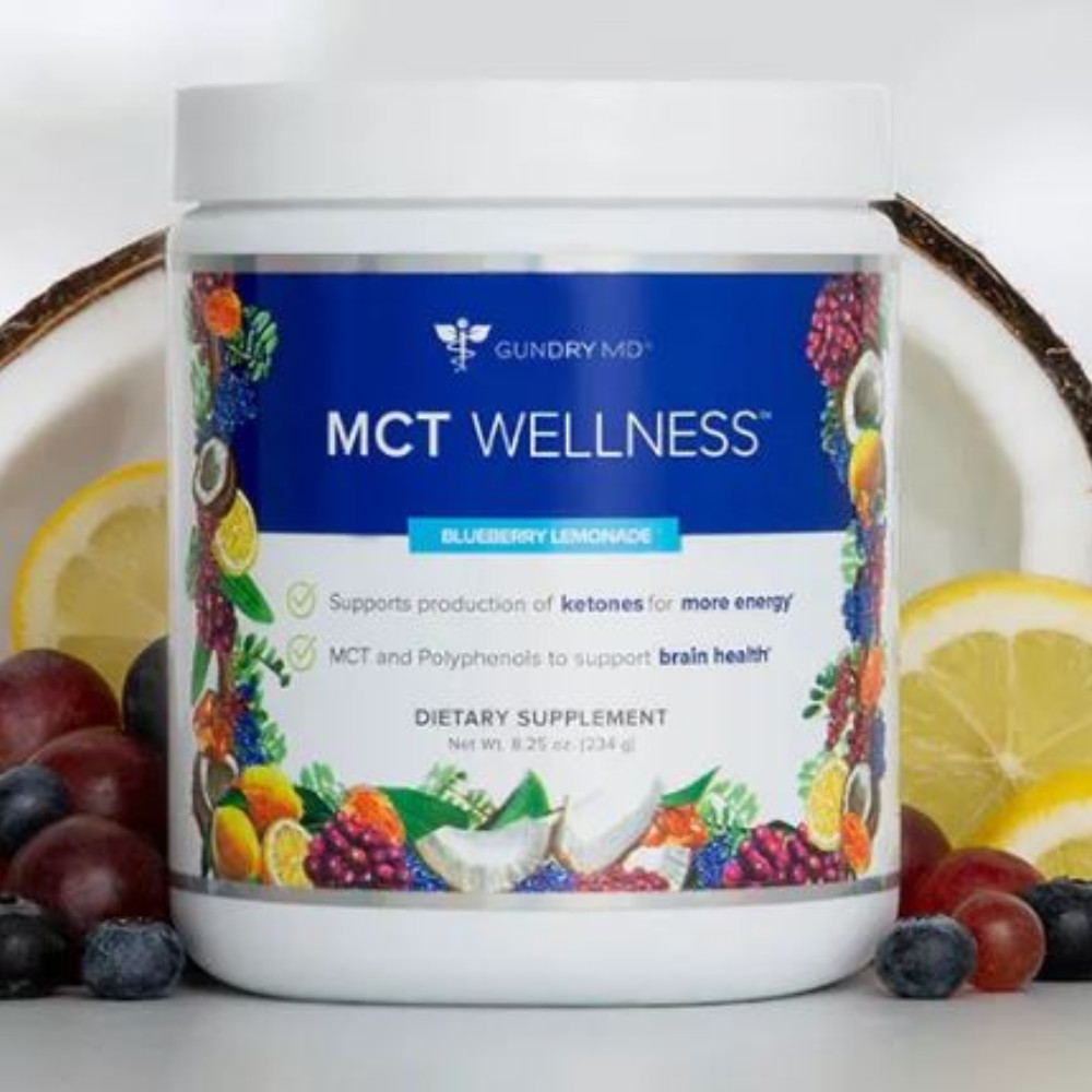 Gundry MD MCT Wellness Powder Blueberry Lemonade 8.25 oz Diet Supplement