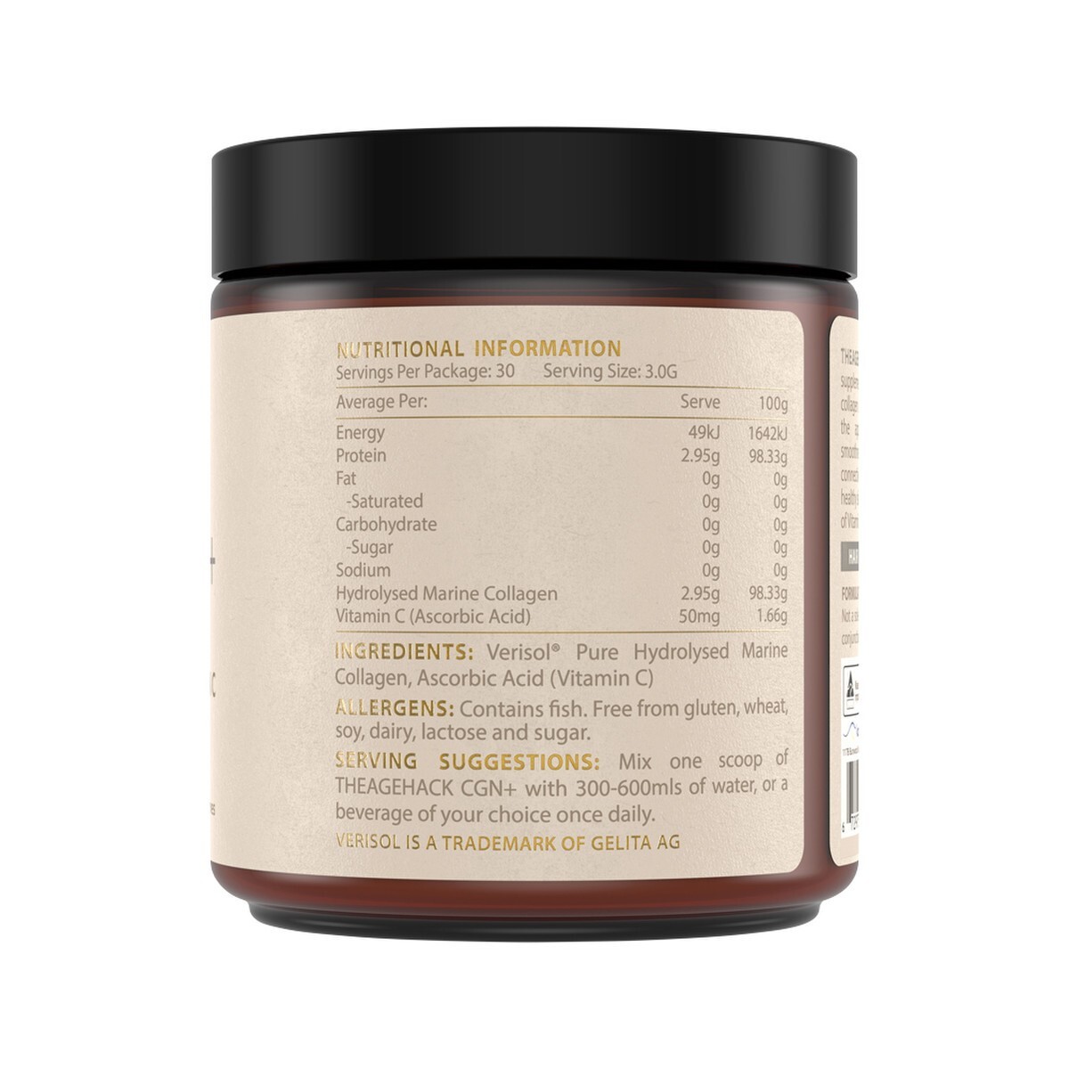 NEW Theagehack CGN+ Marine Collagen + Vitamin C 90g The Age Hack