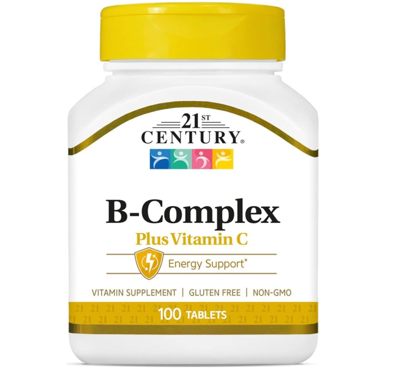 B Complex Plus Vitamin C Antioxidant Immune Energy Cellular Support 100 Tablets