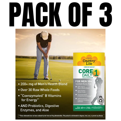 Country Life Core Daily-1 Multivitamin for Men – 60 Count (Pack of 3)