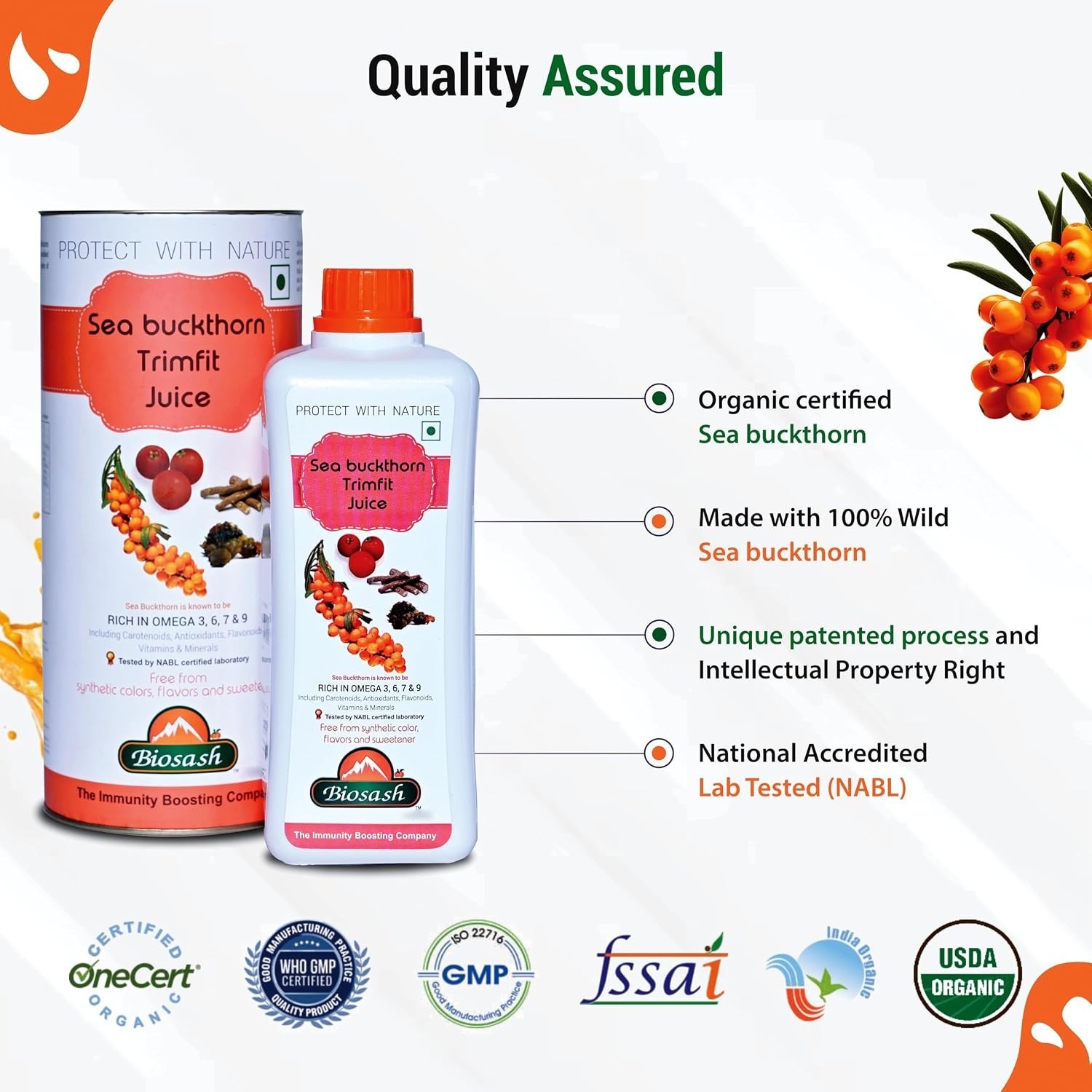 Biosash Sea Buckthorn TRIMFIT Juice 750ml Sea Buckthorn Herbal Wellness Drink