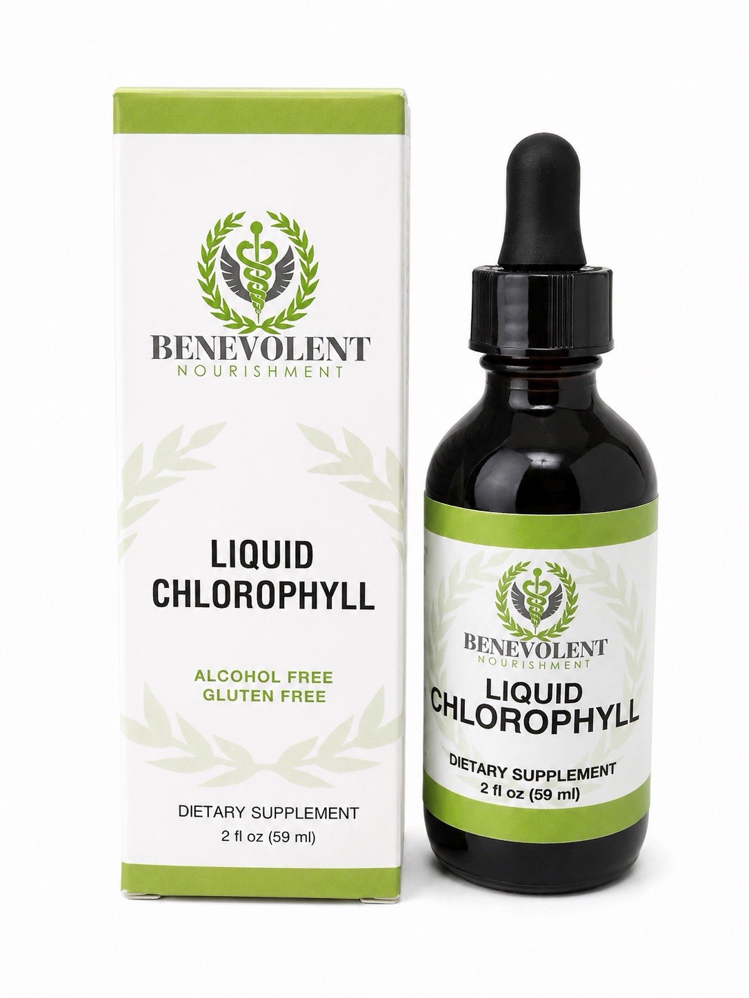 Benevolent Nourishment Liquid Chlorophyll Drops 2 fl oz 59ml Dietary Supplement