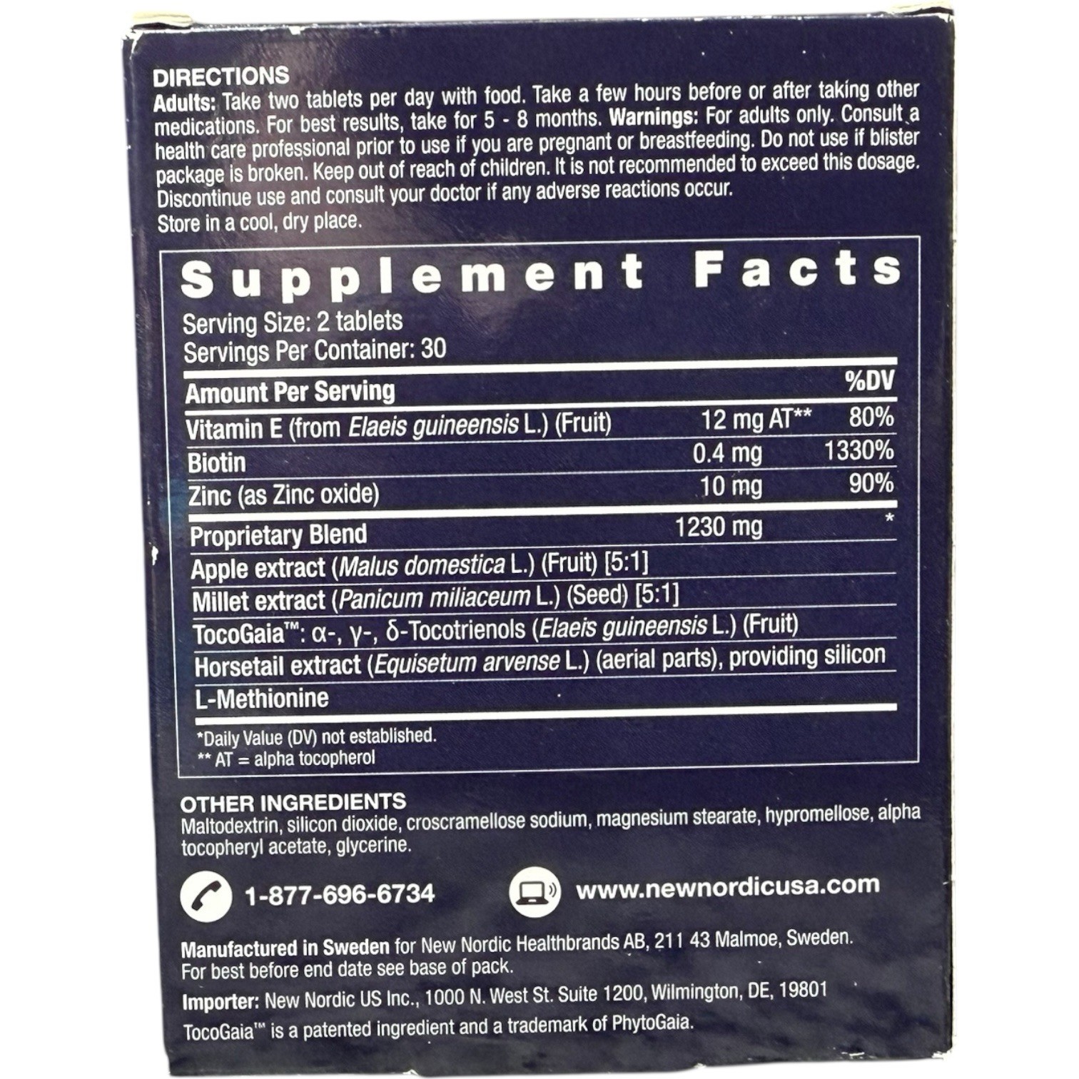(3) Nordic Hair Gro Dietary Supplement With Botanicals 60 Tablets – Exp 11/2026+