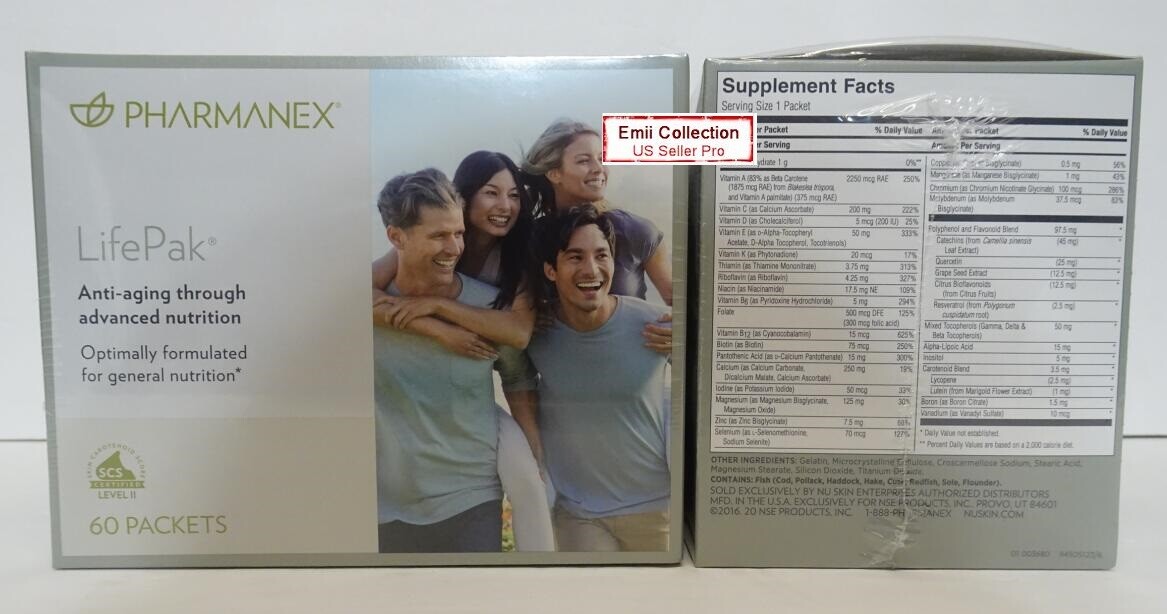 Nu Skin Nuskin Pharmanex Lifepak Anti Aging 60 Packets Box Sealed