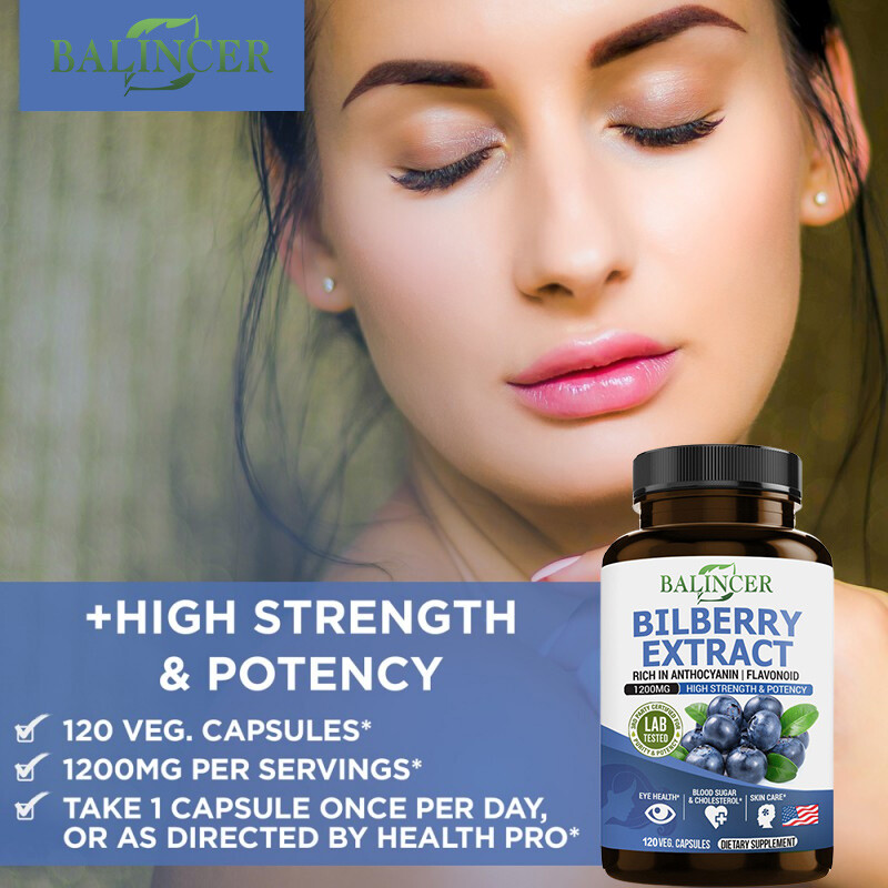 Bilberry Extract 1200mg 30 To 120 Capsules Eye Vision Health HEALTHY BLOOD SUGAR