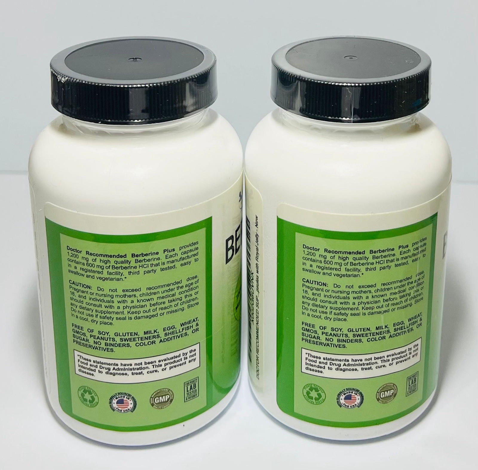 Berberine Plus 1200mg 240 Veggie Capsules 2 Pack Immune Support Fórmula
