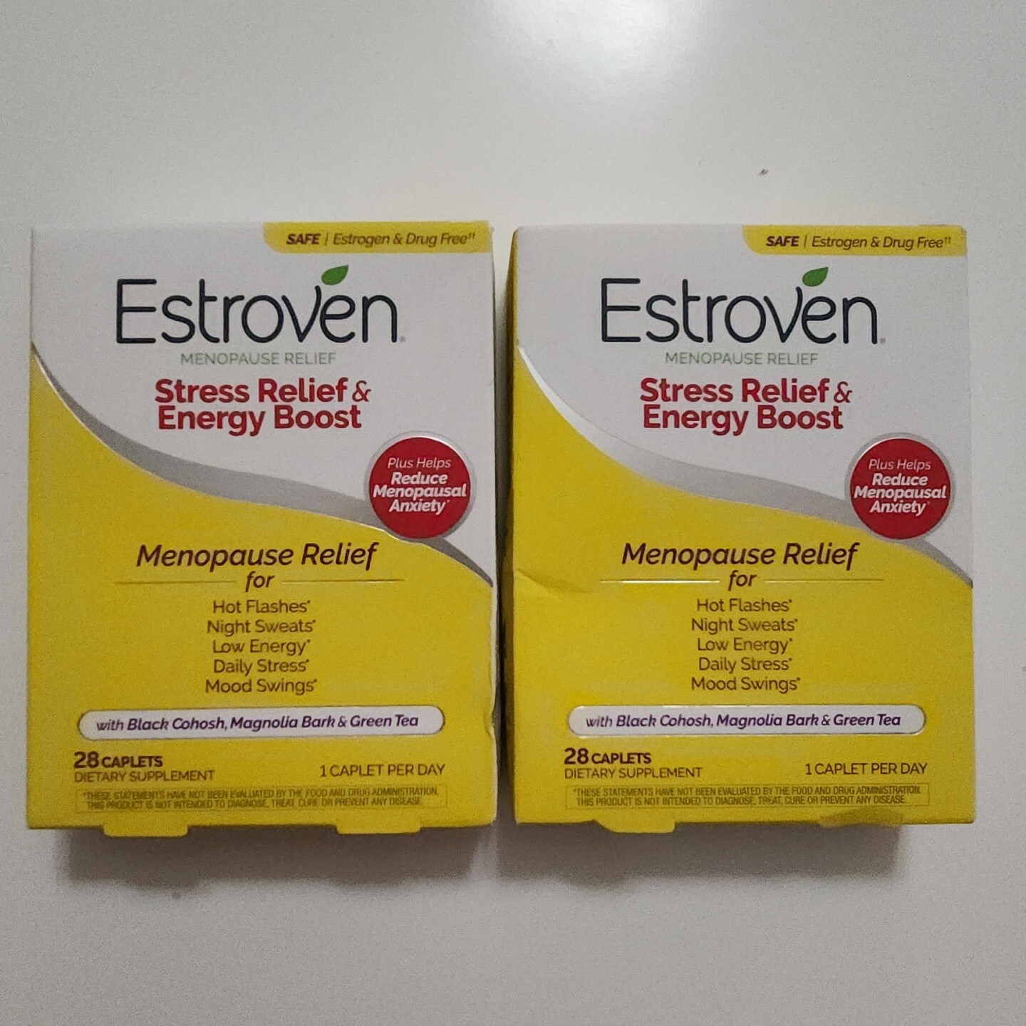 Estroven Menopause Relief Stress & Energy Boost 28 Caplets x2 Exp 2025+