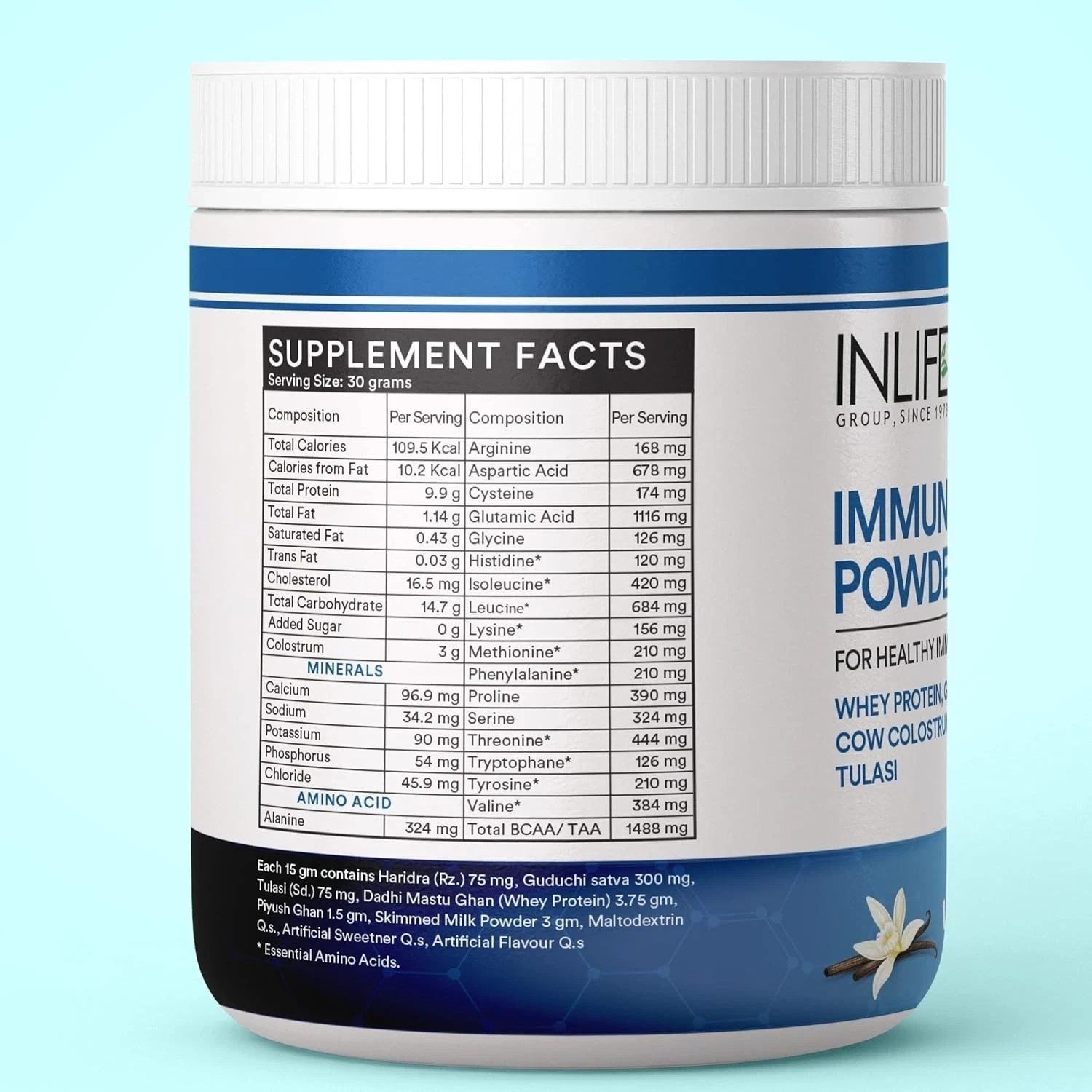 INLIFE Immune Care Powder | Whey Protein with Ayurvedic Herbs 300g (Vanilla) H13