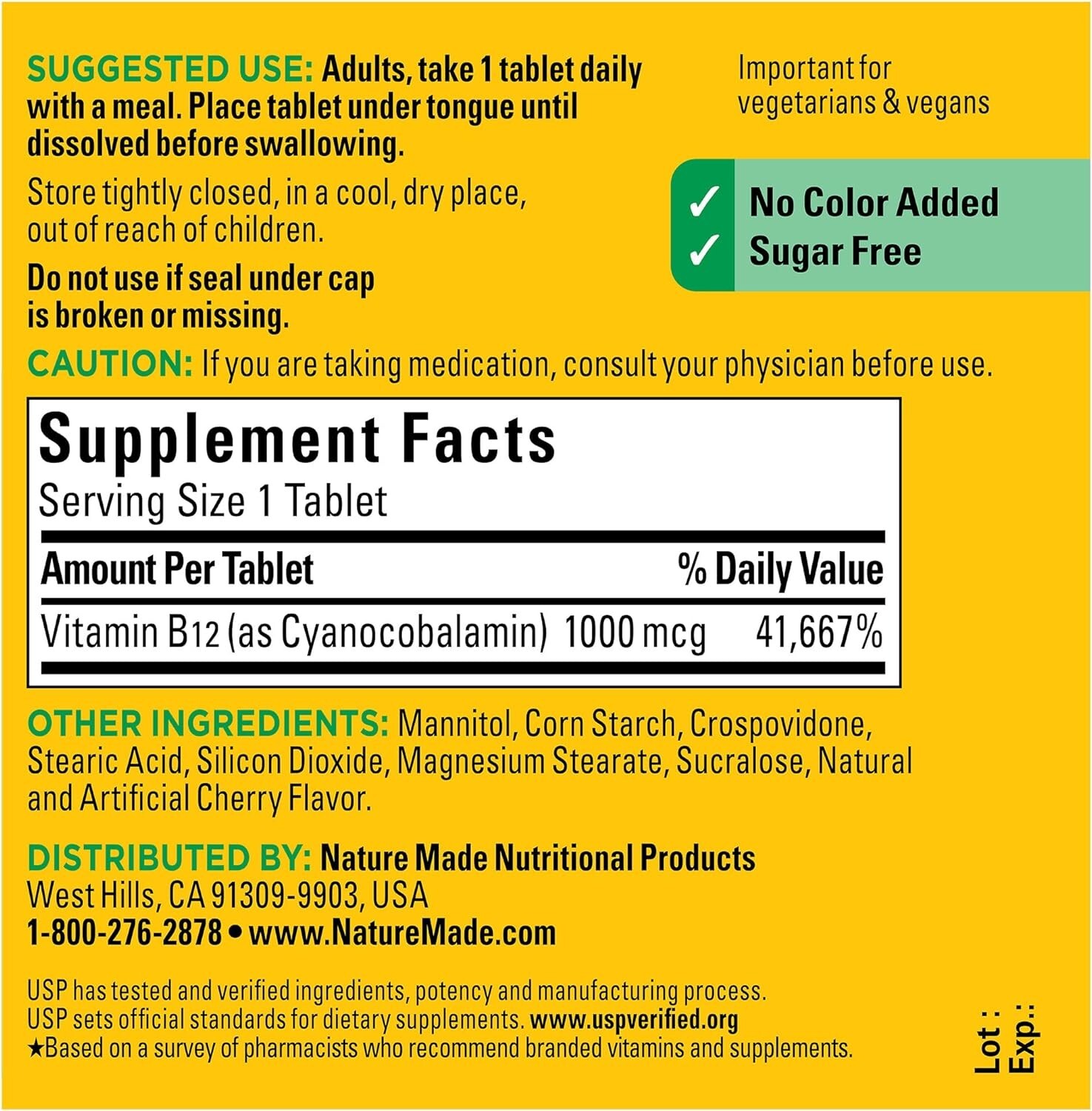 Vitamina B12 1000 mcg, apoyo al metabolismo energético, 150 tabletas