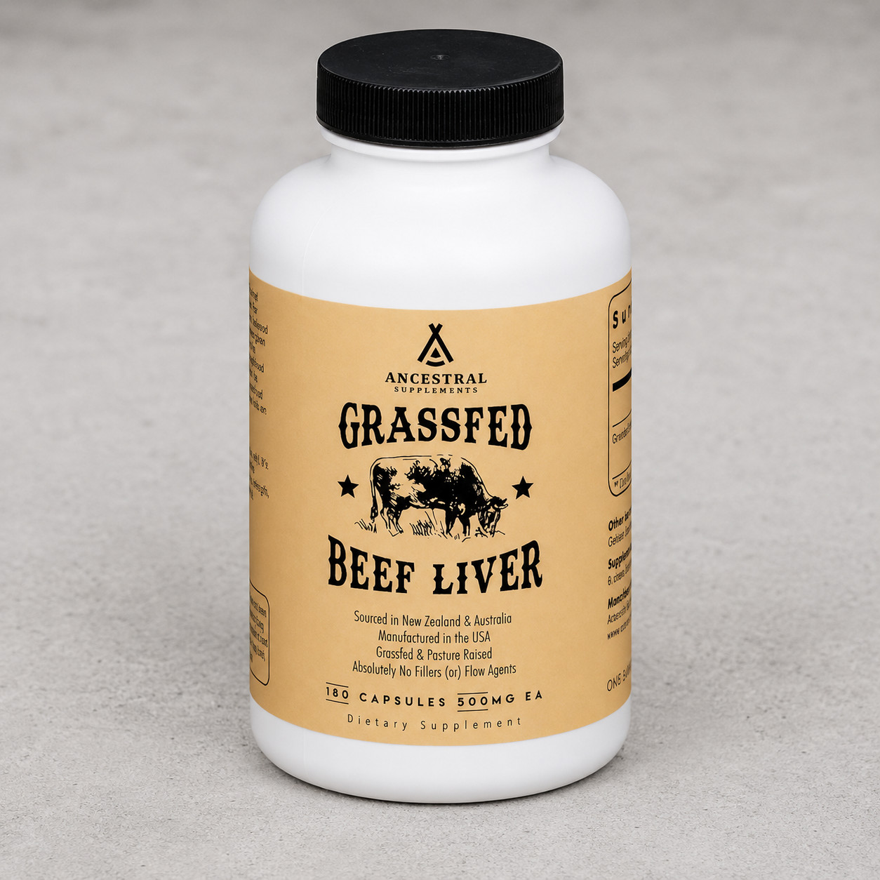 Ancestral Supplements Beef Liver 3000mg Grass Fed Freeze Dried 180 Capsules NZ