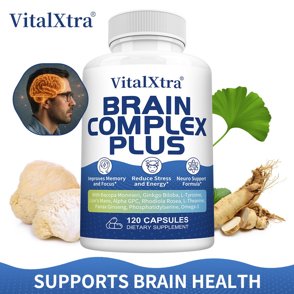 Brain Complex Plus Reduce Stress And Energy,Neuro Support Formula 120 Capsules