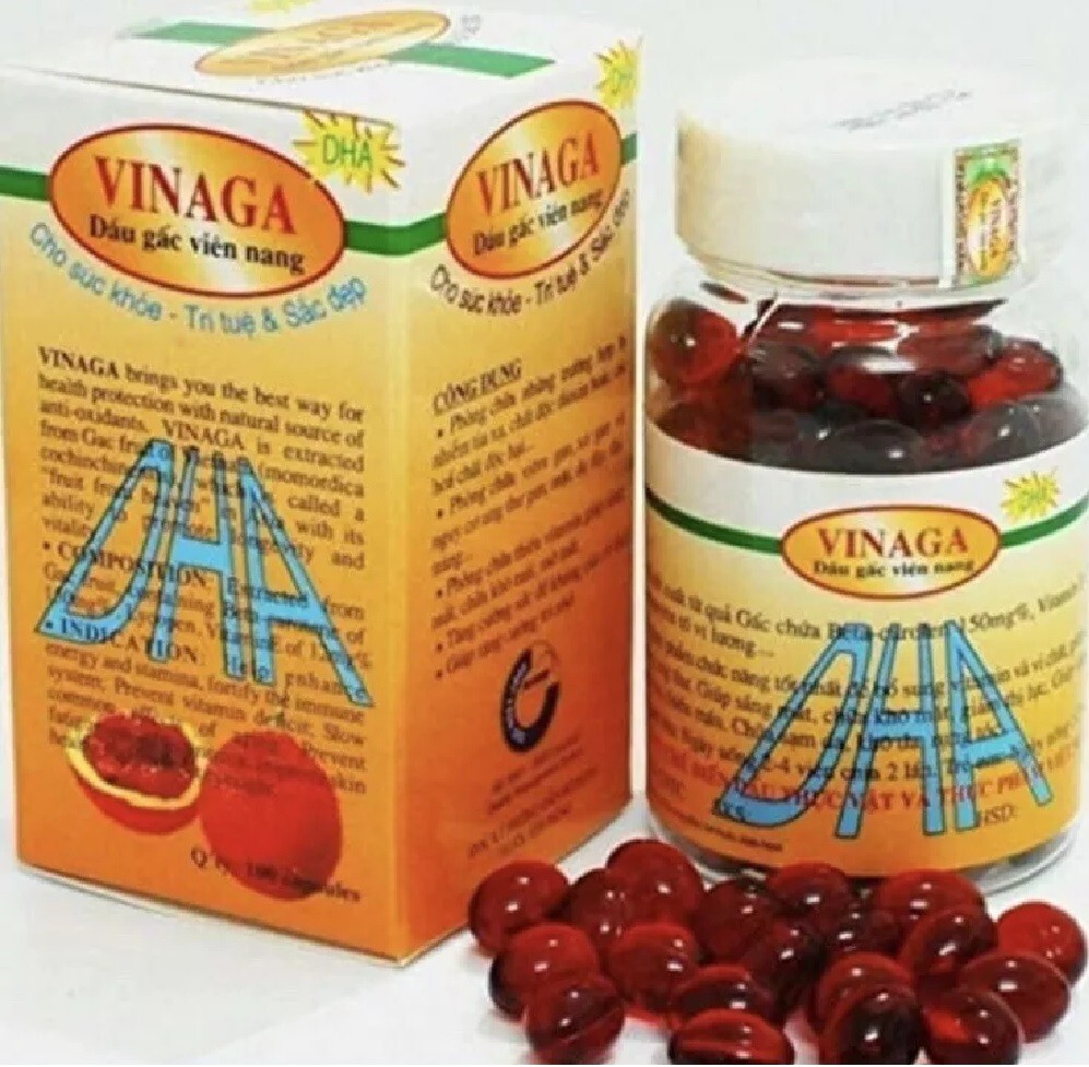 12 Boxes Vinaga DHA Gac Oil Momordian Cochinchinensis Oil (US Seller) NEW STOCK