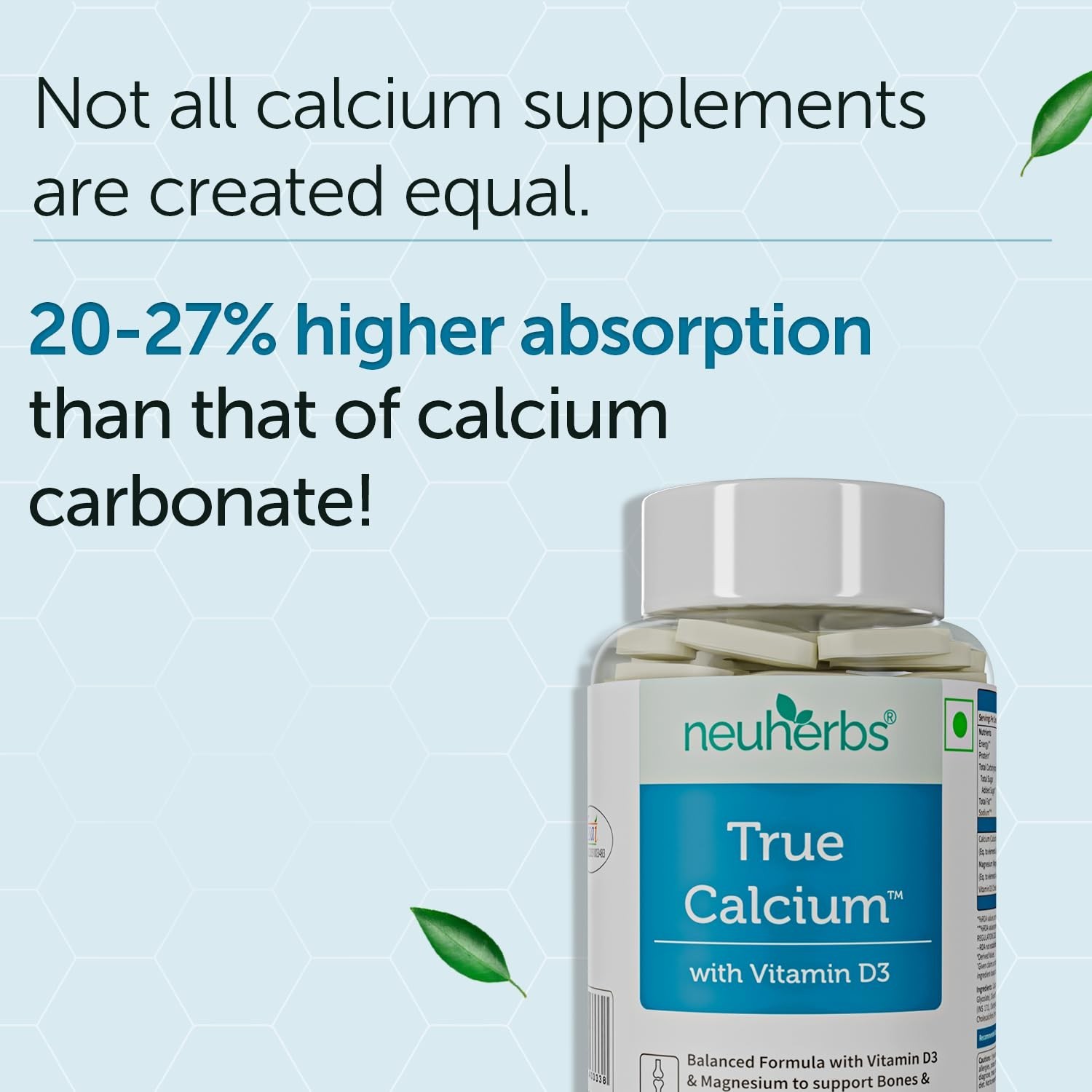 True Calcium Supplement 1000mg | Support Bone, Joint & Muscle Health